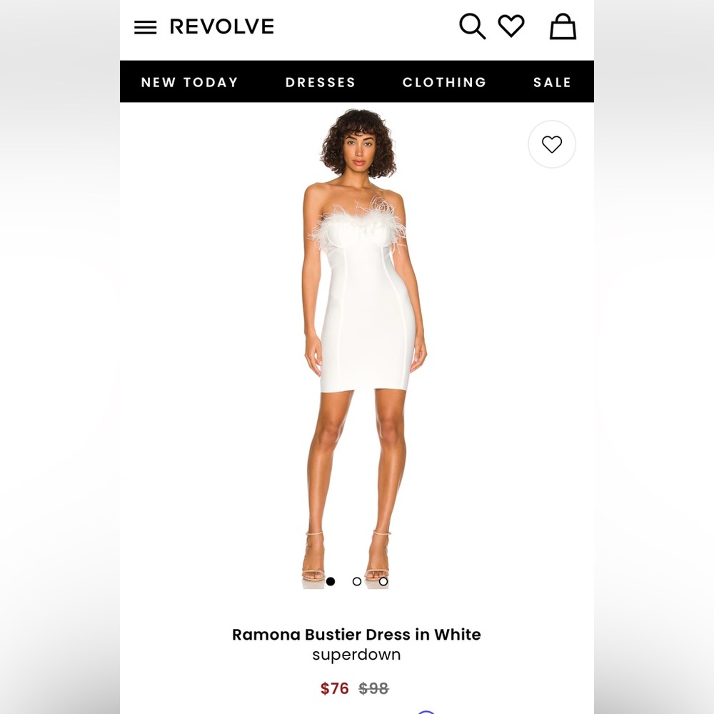 Superdown Strapless White Bodycon Dress